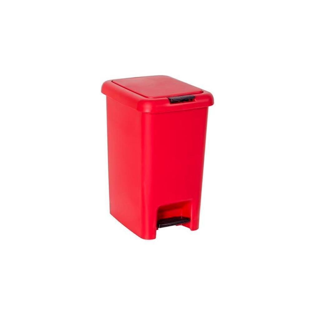 LIXEIRA DE PEDAL DUPLA ABERTURA 10 LT ASTRA VERMELHA - PC