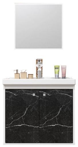 ARMARIO CONJUNTO ASTER BRANCO /MARMORIZADO PRETO CEROCHA - PC