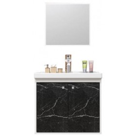 ARMARIO CONJUNTO ASTER BRANCO /MARMORIZADO PRETO CEROCHA - PC